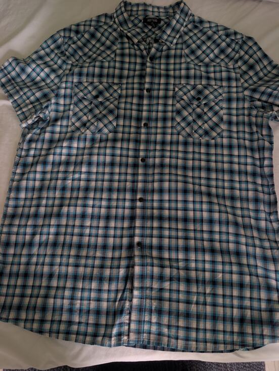 Kenneth Cole Reaction Other - Kenneth Cole Reaction Mens Plaid Short Sleeve Snap Buttons Collared Shirt XXL